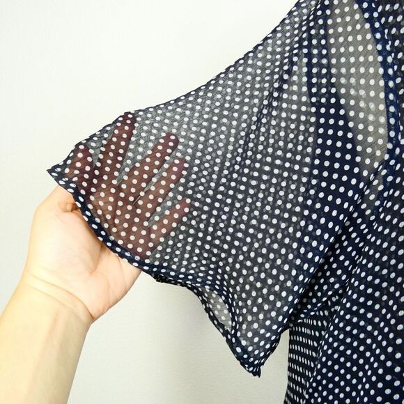 💜 3/$30 6/$50 1 11 Tylho Navy White Polka Dot Large Dress - Flawed Print - Picture 12 of 14